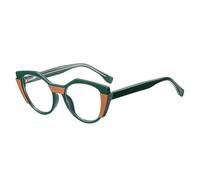 ETETGVG Retro Cat Eye Polygon Women Glasses Frame Clear Lens Double Color Men Shades(Green)