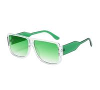 ETETGVG Retro Double Bridges Big Frame Sunglasses for Women Men Uv400 Fashion Gradient Trending Punk(Transparent Green)