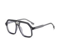 ETETGVG Retro Double Bridges Sunglasses for Women Men Candy Color Uv400 Fashion Trending Rivets(Gray Clear)