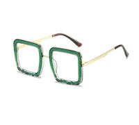 ETETGVG Retro Large Frame Sunglasses for Women Men Metal Outdoor Travel Uv400(Green Clear)