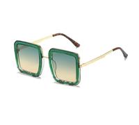 ETETGVG Retro Large Frame Sunglasses for Women Men Metal Outdoor Travel Uv400(Green Green Tea)