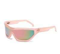 ETETGVG Retro Luxury One Piece Sunglasses for Women Men Punk Outdoors Uv400(Pink Pink)