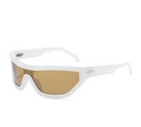 ETETGVG Retro Luxury One Piece Sunglasses for Women Men Punk Outdoors Uv400(White Brown)