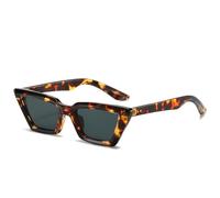 ETETGVG Retro Luxury Trending Small Frame Cat Eye Sunglasses for Man Women Outdoors Travel Drive Uv400(Leopard Gray)