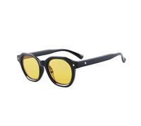 ETETGVG Retro Punk Sunglasses for Women Men Vintage Trendy Rectangle Uv400(Black Yellow)