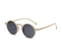 ETETGVG Retro Round Sunglasses for Women Men Classic Fashion Small Punk Leopard Uv400 Jelly(Beige Grey)