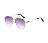 ETETGVG Retro Round Sunglasses for Women Men Fashion Double Beam Outdoors Driving Uv400(Gold Gradient Purple)