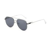 ETETGVG Retro Round Sunglasses for Women Men Fashion Double Beam Outdoors Driving Uv400(Silver Gray)