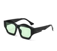 ETETGVG Retro Shaped Sunglasses for Women Men Luxury Irregular Outdoor Drive Uv400(Black Green)