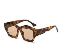 ETETGVG Retro Shaped Sunglasses for Women Men Luxury Irregular Outdoor Drive Uv400(Leopard Champagne)