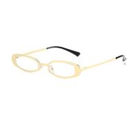 ETETGVG Retro Small Oval Metal Sunglasses for Women Men Uv400 Retro Punk Clear Lens Frame(Gold Clear)