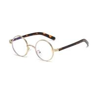 ETETGVG Retro Small Round Metal Punk Sunglasses for Women Men Uv400 Fashion Clear Lens Trending Frame Shades(Gold Clear)