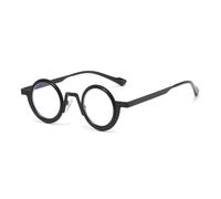 ETETGVG Retro Small Round Punk Metal Sunglasses for Women Men Uv400 Fashion Clear Lens Double Color Frame(Black clear)