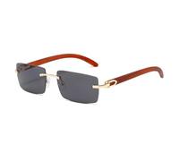 ETETGVG Retro Steampunk Rimless Sunglasses for Women Men Luxury Outdoors Driving Uv400(Gold Dull Grey)