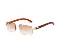 ETETGVG Retro Steampunk Rimless Sunglasses for Women Men Luxury Outdoors Driving Uv400(Gold Gradient Tea)