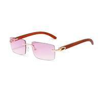 ETETGVG Retro Steampunk Rimless Sunglasses for Women Men Luxury Outdoors Driving Uv400(Gold Gradient Purple)