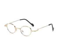 ETETGVG Retro Unique Metal Frame Oval Sunglasses for Women Fashion Clear Ocean Lens Uv400 Men Trending Punk(Golden clear)