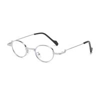 ETETGVG Retro Unique Metal Frame Oval Sunglasses for Women Fashion Clear Ocean Lens Uv400 Men Trending Punk(Silver clear)