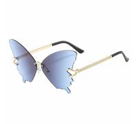 ETETGVG Rimless Butterfly Frame Sunglasses for Women Men Luxury Punk Summer Traveling Uv400(Gradient Gray)
