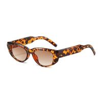 ETETGVG Small Frame Cat Eye Sunglasses for Men Women Vintage Trending Luxury Outdoors Travel Uv400(Leopard Gradient Tea)