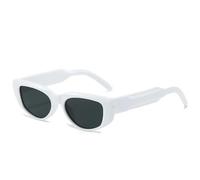 ETETGVG Small Frame Cat Eye Sunglasses for Men Women Vintage Trending Luxury Outdoors Travel Uv400(White Gray)