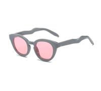 ETETGVG Small Oval Sunglasses for Women Men Vintage Trending Outdoors Travel Driving Uv400(Gray Pink)
