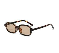 ETETGVG Small Rectangle Sunglasses for Women Fashion Men Leopard Color Uv400 Retro Trending Rivetss(Leopard Champagne)