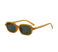 ETETGVG Small Rectangle Sunglasses for Women Fashion Men Leopard Color Uv400 Retro Trending Rivetss(Tea Green)