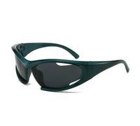 ETETGVG Sports Punk Sunglasses for Women Men Retro Luxury Outdoors Cycling Uv400(Green Gray)
