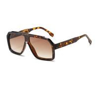 ETETGVG Square Sunglasses Women Double Color Frame Female Shades Men Luxury Sun Glasses UV400 Eyewear,Leopard,one size