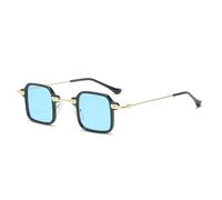 ETETGVG Steampunk Small Sunglasses for Men Fashion Driving Glasses Leopard Punk Uv400(Black Blue)