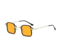 ETETGVG Steampunk Small Sunglasses for Men Fashion Driving Glasses Leopard Punk Uv400(Black Orange)