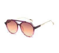 ETETGVG Sunglasses for Woman Man Retro Double Bridge Outdoors Driving Uv400(Gold Tea Pink)