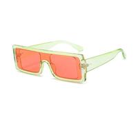 ETETGVG Sunglasses for Woman Men Retro One Piece Outdoors Travel Driving Uv400(Green Red)