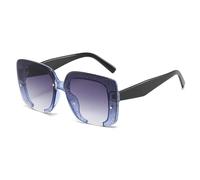 ETETGVG Sunglasses for Women Men Vintage Large Frame Lady Outdoors Driving Uv400(Blue Gradient Gray)