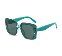 ETETGVG Sunglasses for Women Men Vintage Large Frame Lady Outdoors Driving Uv400(Green Green)