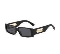 ETETGVG Tiny Square Leopard Sunglasses For Men Women Luxury Samll Panther Rectangle Punk Sun Glasses Shades,Black,One size
