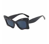 ETETGVG Trendy Irregular Butterfly Sunglasses for Women Men Luxury Punk Party Traveling Uv400(Black Gray)