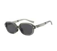 ETETGVG Trendy Oval Fashion Folding Sunglasses for Women Men Luxury Driving Retro Travel Driving Uv400(Gray Gray)