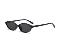 ETETGVG Trendy Black Oval Sunglasses Gradient Brown Lens Round Women Men Sun Glasses Female UV400,Black Black,One size