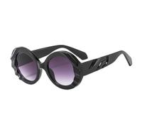 ETETGVG Trendy Punk Oversized Round Frame Sunglasses for Women Men Driving Traveling Uv400(Black Gradient Gray)