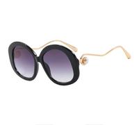ETETGVG Trendy Round Frame Sunglasses for Women's Men's Luxury Outdoor Driving Traveling Uv400(Black Gradient Gray)