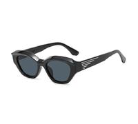 ETETGVG Trendy Small Frame Cat Eye Sunglasses for Women's Men's Drive Travel Fishing Uv400(Black Gray)