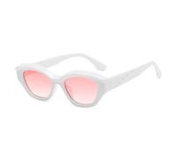 ETETGVG Trendy Small Frame Cat Eye Sunglasses for Women's Men's Drive Travel Fishing Uv400(White Pink)