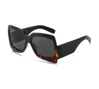 ETETGVG Trendy Sunglasses for Women Men Vintage Hip Hop Glasses Outdoors Travel Uv400(Black Leopard Gray)