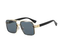 ETETGVG Vintage Double Bridge Sunglasses for Women Men Punk Driving Travel Uv400(Black Gold Gray)