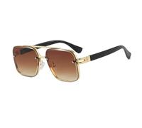 ETETGVG Vintage Double Bridge Sunglasses for Women Men Punk Driving Travel Uv400(Black Gradient Tea)