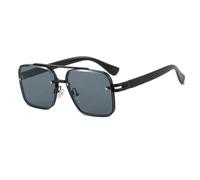 ETETGVG Vintage Double Bridge Sunglasses for Women Men Punk Driving Travel Uv400(Black Gray)