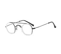 ETETGVG Vintage Double Bridges Polygon Sunglasses for Women Men Ocean Gradient Lens Punk Uv400(White Clear)
