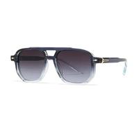 ETETGVG Vintage Double Bridges Sunglasses for Women Men Clear Ocean Lens Trending Rivets Uv400(Blue)